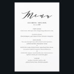 Black Minimalist Dainty Script Wedding Menu Card<br><div class="desc">Customizable black script menu card featuring elegant script,  simple typography and stripes pattern. This script menu card is perfect for any wedding theme and season. Personalize by adding names,  date and menu details.</div>