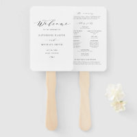 Black Minimalist Dainty Script Wedding Program