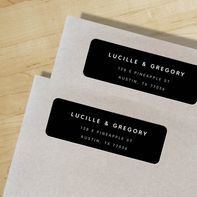 Black Minimalist First Names Return Address Label (Creator Uploaded)