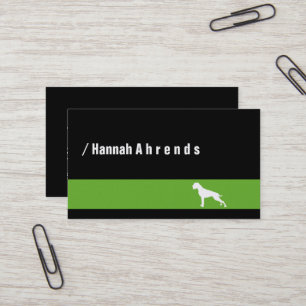 Black minimalist German Boxer Silhouette  Business Card