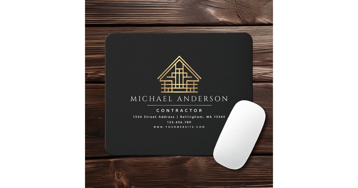 Black Minimalist Home Building Construction Mouse Pad | Zazzle