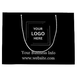 Black Minimalist Large Custom Corporate Business  Gift Bag