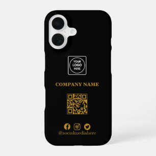 Black Minimalist Logo QR Code iphone case