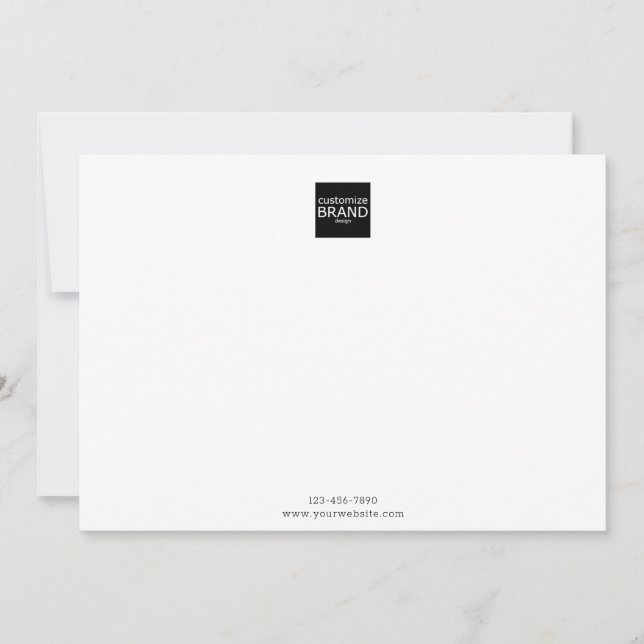 Black Minimalist Logo Simple Note Card (Front)