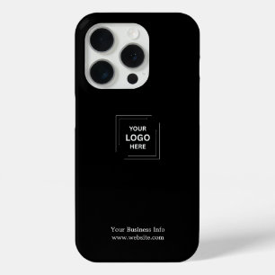 Black Minimalist Modern Custom Business Logo iPhone 15 Pro Case