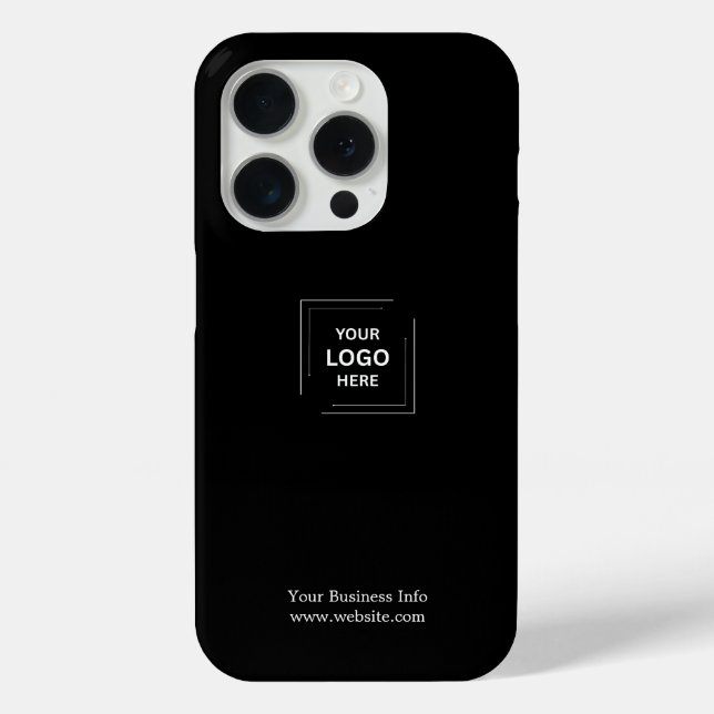 Black Minimalist Modern Custom Business Logo  Case-Mate iPhone Case (Back)