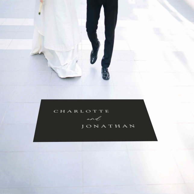 Black Minimalist Modern Elegant Wedding Floor Decals (Wedding)