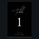 Black Minimalist Modern Number Wedding Table Card<br><div class="desc">High quality and customizable!</div>