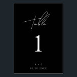 Black Minimalist Modern Number Wedding Table Card<br><div class="desc">High quality and customizable!</div>