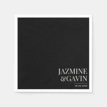 Black Minimalist Modern Personalized Wedding