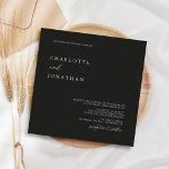 Black Minimalist Modern Square Wedding Invitation<br><div class="desc">Black Minimalist Modern Square Wedding Invitation</div>