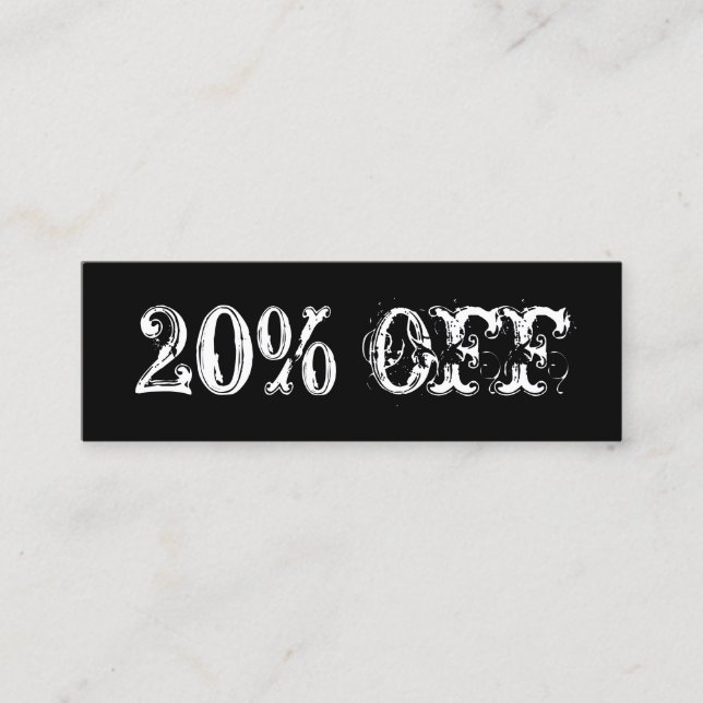 Black minimalist modern vintage discount card (Front)