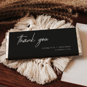 Black Minimalist Modern Wedding Favors Hershey Bar Favors