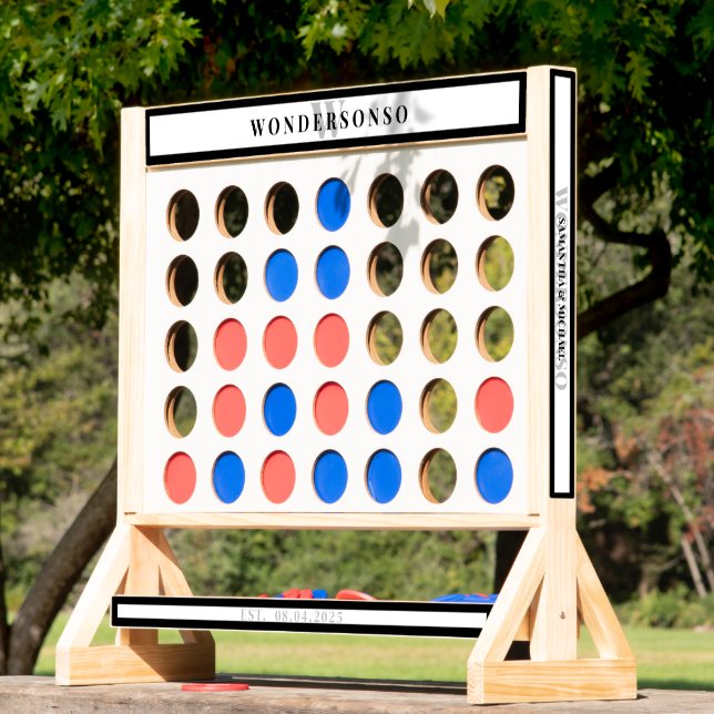 Black Minimalist Modern Wedding Monogrammed Fast Four (Lawn)