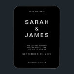 Black Minimalist Modern Wedding Save the Date Magnet<br><div class="desc">Black Minimalist Modern Wedding Save the Date Magnet. Personalize this save the date card with your details,  message and other information.</div>