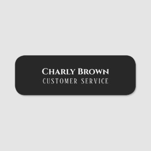 Black Minimalist Name Tag Custom Office Badge