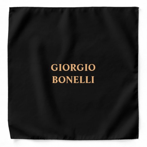 Black Minimalist Personal Modern Bandana