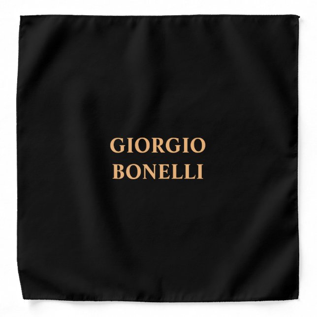 Black Minimalist Personal Modern Bandana (Front)