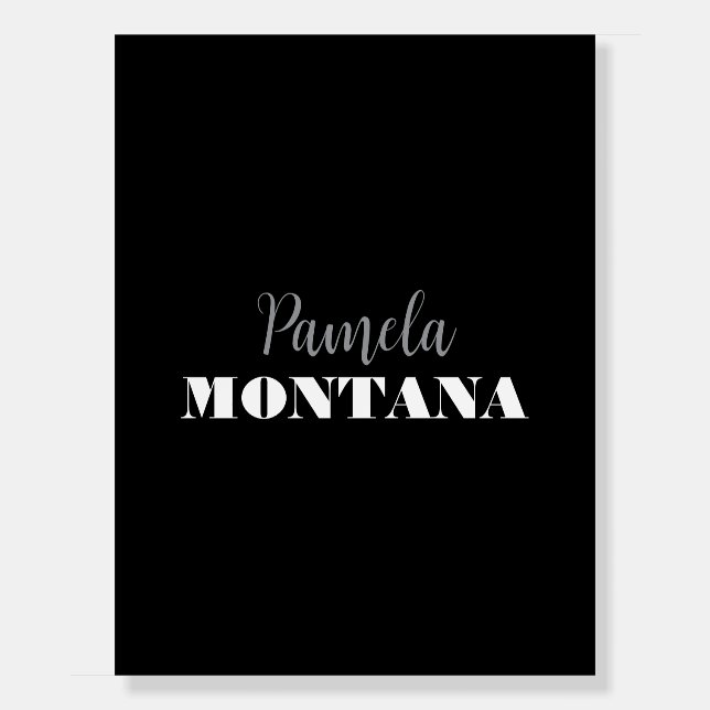 Black Minimalist Personal Modern Foam Board (Front)