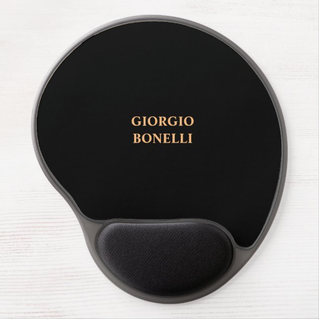 Black Minimalist Personal Modern Gel Mouse Pad (Front)