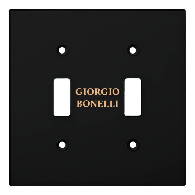 Black Minimalist Personal Modern Light Switch Cover (Front)