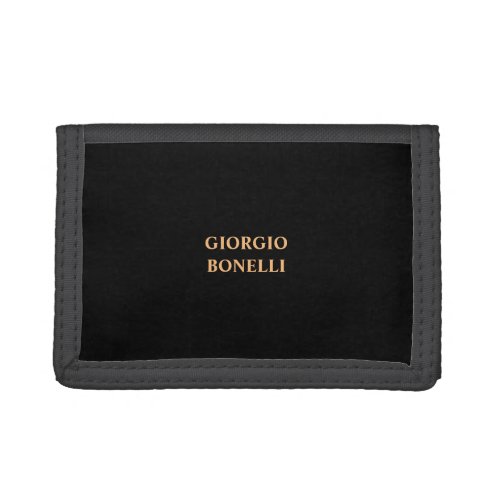 Black Minimalist Personal Modern Trifold Wallet