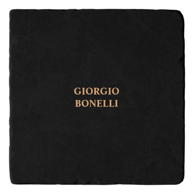 Black Minimalist Personal Modern Trivet (Front)