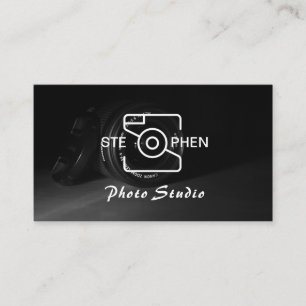 Black Minimalist Photo studio Business Card