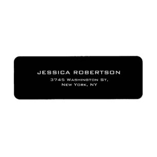Black Minimalist Plain Elegant Modern Trendy Label