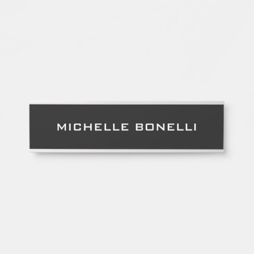 Black Minimalist Plain Modern Door Sign