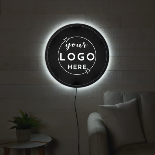 Black Minimalist Professional Business Logo  LED Sign