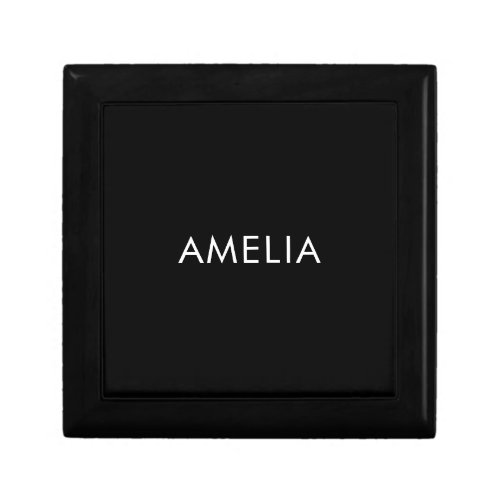 Black Minimalist Professional Plain Simple Name Gift Box