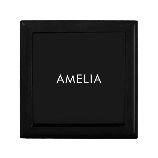 Black Minimalist Professional Plain Simple Name Gift Box (Front)
