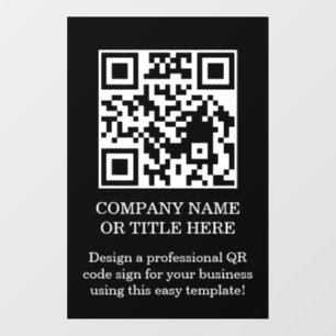 Black Minimalist QR Code Business Wall Decal