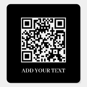 Black Minimalist QR Code   Custom Text Business  Foam Board