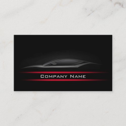 Black Minimalist Red Line Car Darker Layout Business Card