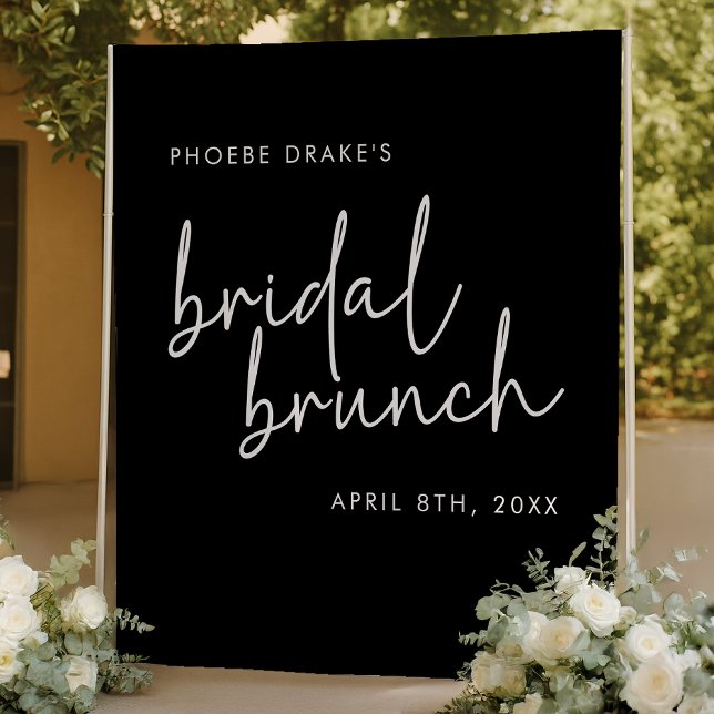 Black Minimalist Script Bridal Brunch Backdrop (Creator Uploaded)