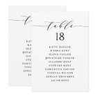 Black Minimalist Script Seating Plan Table Number