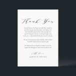 Black Minimalist Script Wedding Photo Thank You Card<br><div class="desc">An elegant customizable wedding thank you flat card. It features minimalist typography and script. Personalize by adding your wedding photo and details. This minimalist wedding thank you card is perfect for any wedding theme.</div>