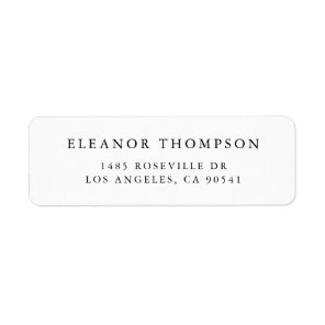 Black Minimalist Serif Typography Personalized Label