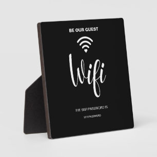 Black Minimalist Simple Wifi Password  Plaque