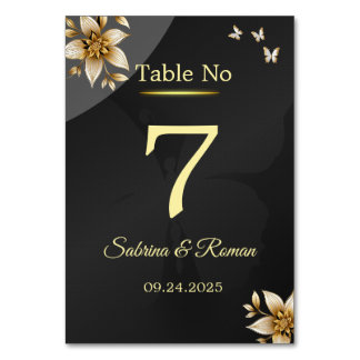 Black Minimalist table number