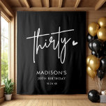 Black Minimalist Thirty 30th Birthday Party Tapestry<br><div class="desc">Sand Thirty 30th Birthday Party Decor Welcome Sign | 30th Birthday Decor</div>