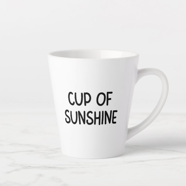 Black Minimalist Typographic Cup of Sunshine Mug (Right)