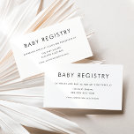 Black Minimalist Typography Baby Shower Registry Enclosure Card<br><div class="desc">Let guests know about your registry with this customizable baby shower registry card. It features minimalist typography. Personalize by adding your details. This minimalist baby registry card is perfect for any baby shower theme or season.</div>