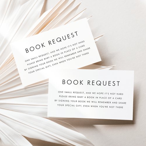 Black Minimalist Typography Book Request Enclosure Card