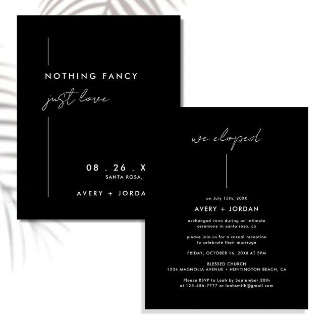 Black Minimalist We Eloped Wedding Elopement Zazzle