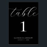 Black Minimalist Wedding | Event Custom  Table Number<br><div class="desc">(**PLEASE NOTE: To order,  simply adjust your table number (and name/date) and add each number to your cart separately. Then check out once you are finished.) Beautiful,  elegant,  modern and minimalist,  table number card. Fully customizable with your names (or Event Name) and Date.</div>