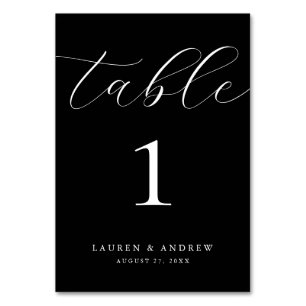 Black Minimalist Wedding   Event Custom  Table Number