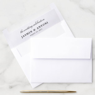 Black Minimalist Wedding Lined Envelope Liner